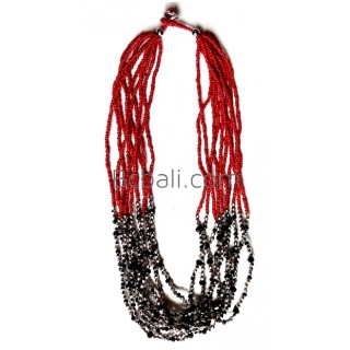 beads crystal necklace multiple seed stainless fashion