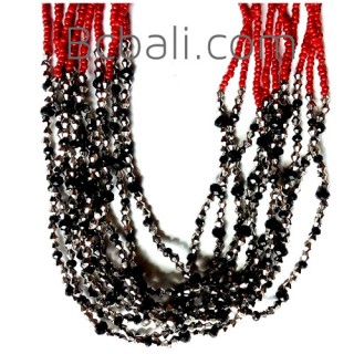 beads crystal necklace multiple seed stainless fashion