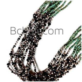 crystal bead multiple strand necklaces handmade turquoise