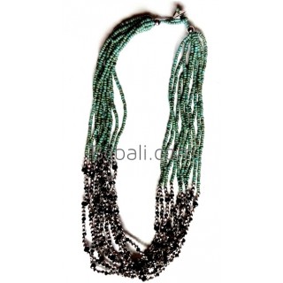 crystal bead multiple strand necklaces handmade turquoise