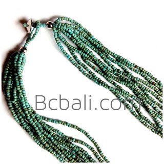 crystal bead multiple strand necklaces handmade turquoise