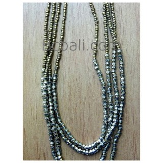 golden glass bead necklaces four strand fashion accessories bali