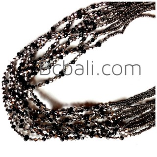 multiple strand crystal beads necklace charm metal