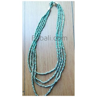 turquoise beaded balinese necklace 4strand fashion