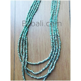 turquoise beaded balinese necklace 4strand fashion