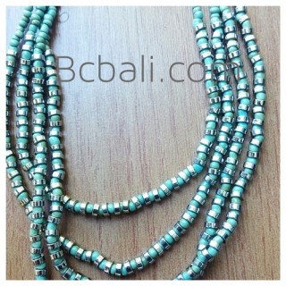 turquoise beaded balinese necklace 4strand fashion