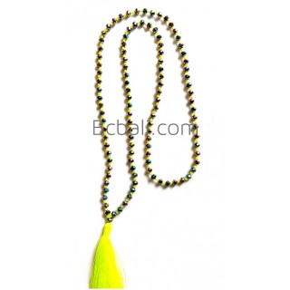 fashion necklace long strand crystal beads bali