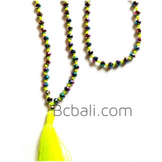 fashion necklace long strand crystal beads bali