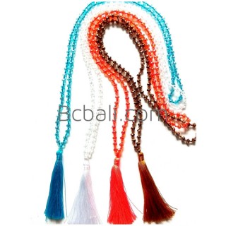 necklaces tassels glass beads crystal long seeds 