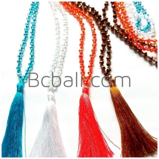 necklaces tassels glass beads crystal long seeds 