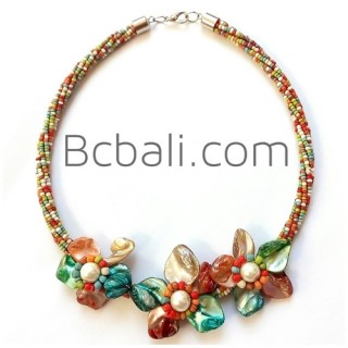 seashells necklaces flowers pendants chokers beads 