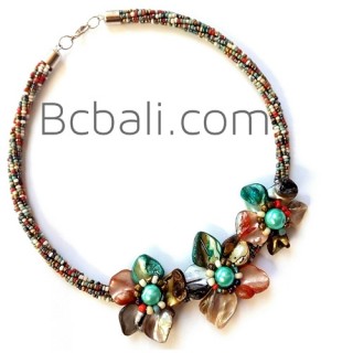 seashells necklaces flowers chokers beads glass