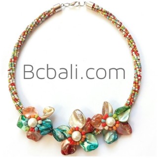 seashells necklaces flowers pendants chokers beads 