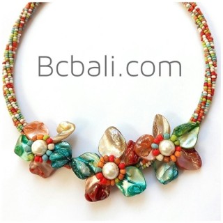 seashells necklaces flowers pendants chokers beads 