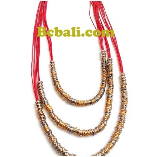 strings leather seeds steels charms necklaces