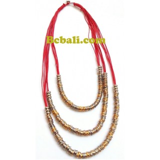 strings leather layer steels charms necklaces