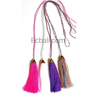 tassel necklaces long layer small beads woman 