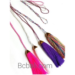 tassel necklaces long layer small beads woman 