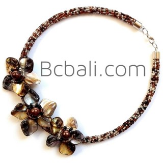 women fashion choker necklaces beads flowers shells