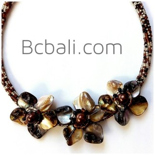 women fashion choker necklaces beads flowers shells