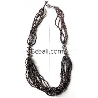 bali bead necklace multiple seeds design