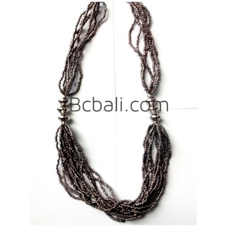 bali bead necklace multiple seeds design