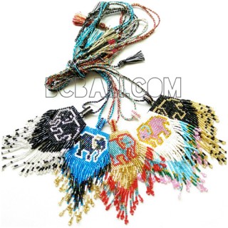 crystal pendant necklaces long string miyuki beading 