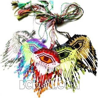 5 color necklaces pendant evil eyes crystal bead miyuki