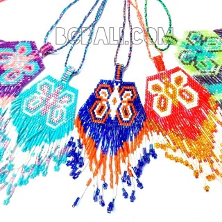 five color glass beads miyuki pendant necklaces butterfly 