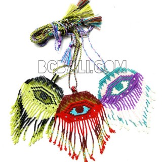 necklaces crystal evileyes pendant tassel beads miyuki