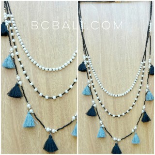 bali tassels multiple pendant charms necklaces design