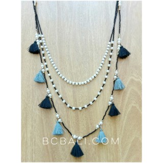 bali tassels multiple pendant charms necklaces design