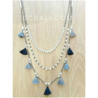 balinese tassels necklaces design multiple charms