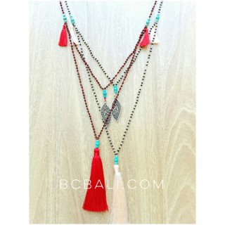 crystal beads charms necklace tassels pendants