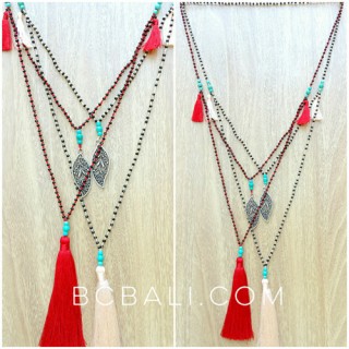 crystal beads charms necklace tassels pendants