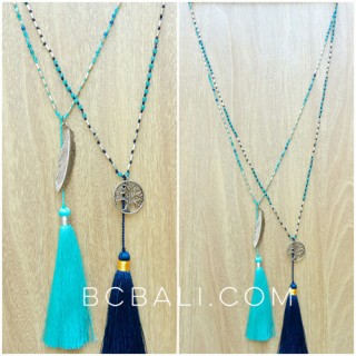 crystal small beads tassels charms necklaces fashion