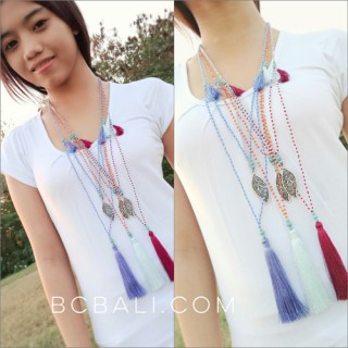 crystal small beads tassels charms necklaces women 