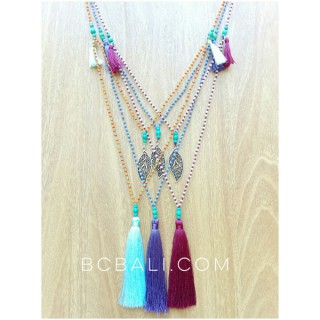 crystal small beads tassels charms necklaces women 