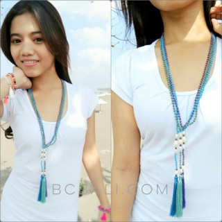 fashion necklaces tassels crystal beads with pearls bali