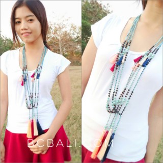 long seeds turquoise beads tassels pendant fashion design