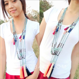 long seeds turquoise beads tassels pendant fashion design