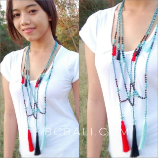 long seeds turquoise beads tassels pendant fashion design