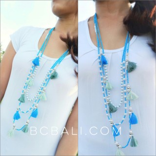 multiple tassels necklaces fashion accessories beads