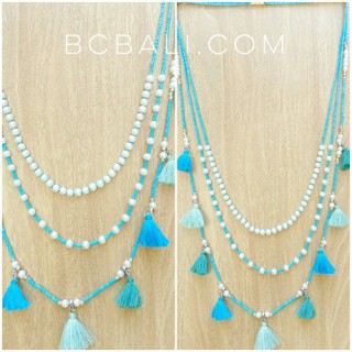 multiple tassels necklaces fashion accessories beads