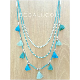 multiple tassels necklaces fashion accessories beads