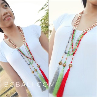 organic rudraksha beads tassel yoga necklace