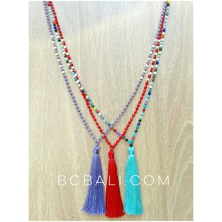 phyrus beads crystal tassels necklaces pendants 