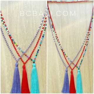 phyrus beads crystal tassels necklaces pendants 