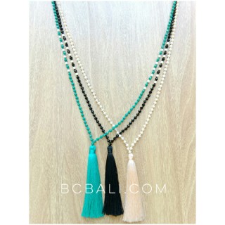 phyrus beads stone tassels necklaces pendants 