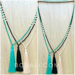 phyrus beads stone tassels necklaces pendants 